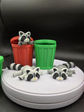 Garbage Pandas with Trash Cans