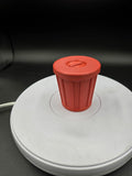 Red 3-D Printed Garbage Can