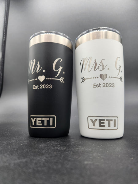 Moon and sunflower engraved Yeti – Vapor Artistry