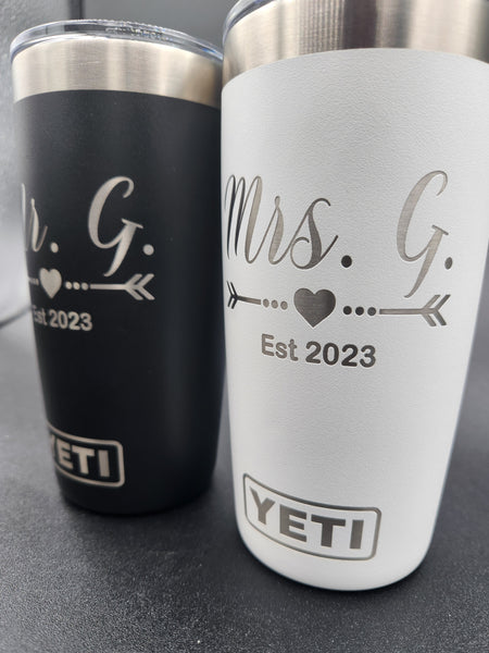 Personalized Mr. and Mrs. Tumbler Decals with Antlers Vinyl Stickers for  Mugs