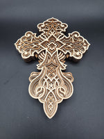 Laser cut multi layered stained cross
