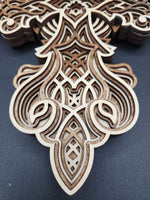 Laser cut multi layered stained cross