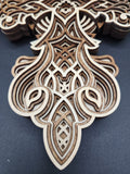 Laser cut multi layered stained cross