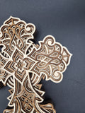 Laser cut multi layered stained cross