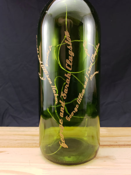 Modern family tree lit bottle