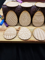 Laser cut wooden unfinished eggs