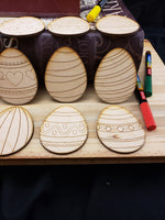 Laser cut wooden unfinished eggs