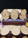 Laser cut wooden unfinished eggs