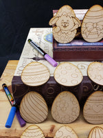 Laser cut wooden unfinished eggs
