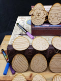 Laser cut wooden unfinished eggs