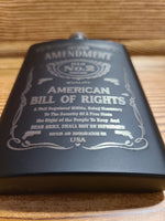 Etched hip flask