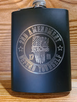Etched hip flask