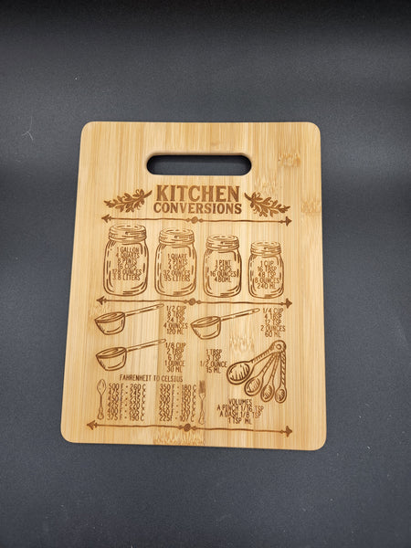 Kitchen conversions engraved cutting board