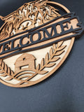 Highland cow welcome sign