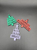 Christmas tree shaped name ornament