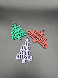 Christmas tree shaped name ornament