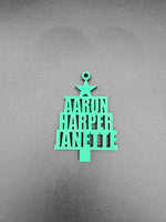 Christmas tree shaped name ornament