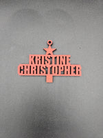 Christmas tree shaped name ornament