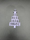 Christmas tree shaped name ornament