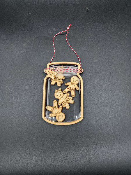 Mason jar gingerbread ornament