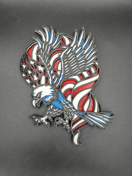 Multilayer eagle with flag