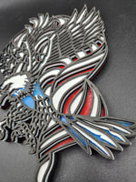 Multilayer eagle with flag