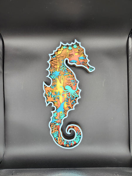 Hand painted seahorse