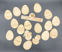 Laser cut wooden unfinished eggs