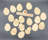 Laser cut wooden unfinished eggs