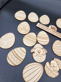 Laser cut wooden unfinished eggs