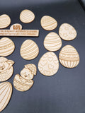 Laser cut wooden unfinished eggs