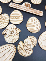 Laser cut wooden unfinished eggs