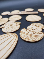 Laser cut wooden unfinished eggs