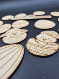 Laser cut wooden unfinished eggs