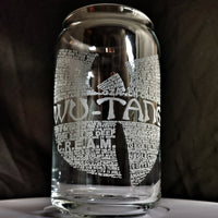 W beer can glass