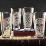 Set of 4 Sugar Skull Glasses