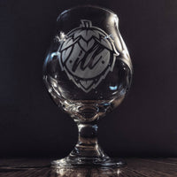 Custom etched belgian beer glass