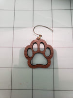 Paw print wooden earrings