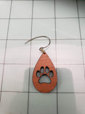 Paw print wooden earrings