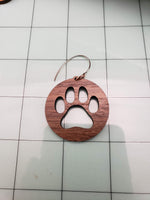 Paw print wooden earrings