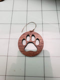 Paw print wooden earrings