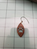 Paw print wooden earrings