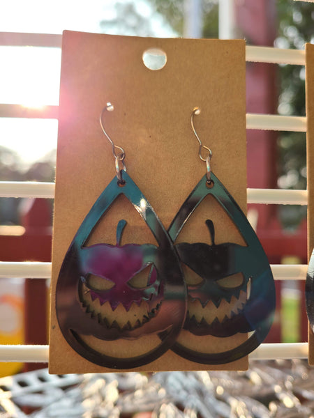 Scary pumpkin earrings